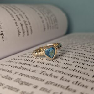 Anillo Corazón Celeste Cubic