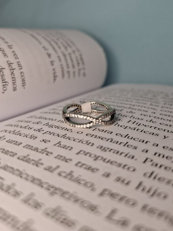 Anillo Plata Empavonada Infinito