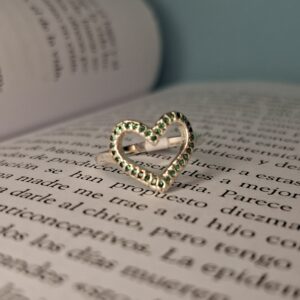 Anillo Corazón Cubic Verde