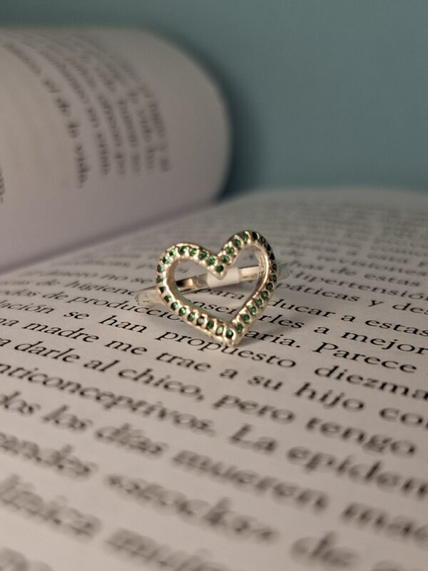 Anillo Corazón Cubic Verde