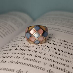Anillo Macizo Nacar Multicolor