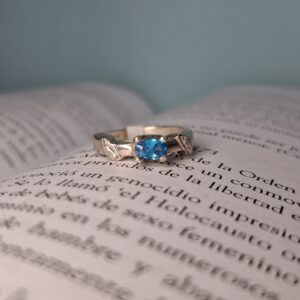 Anillo Cubic Celeste Macizo Engarzado11456