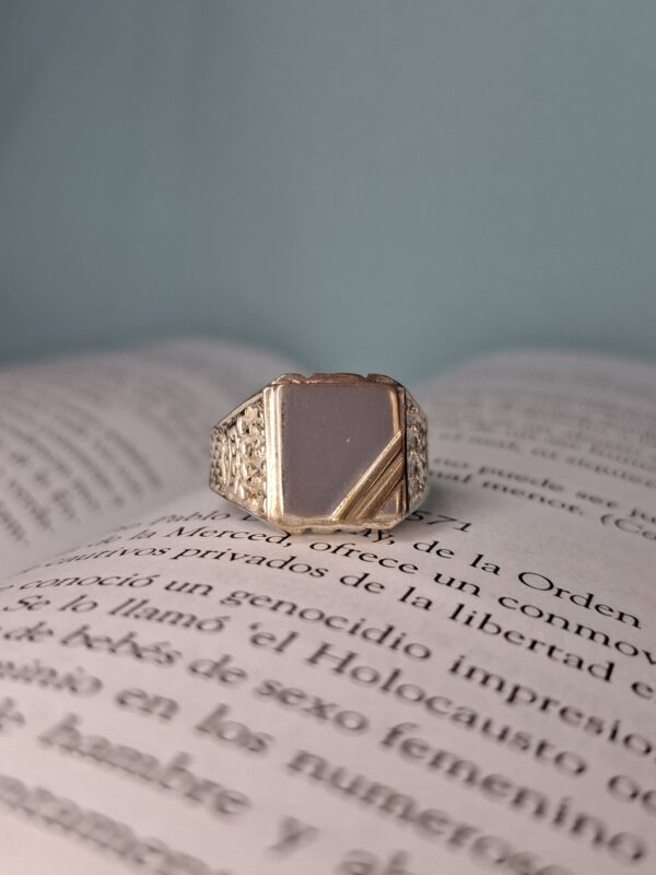 Anillo Plata y Oro Sello H