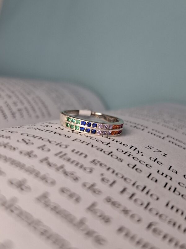 Anillo Cintillo Cubic Colores 13564