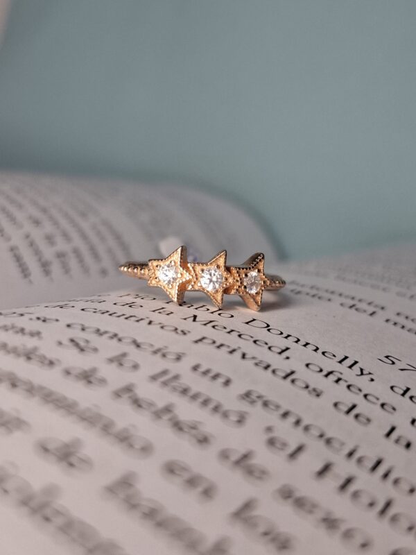 Anillo Plata Rose 3 Estrellas