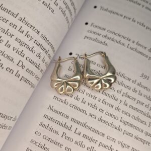 Aros Plata Inflada Media Flor