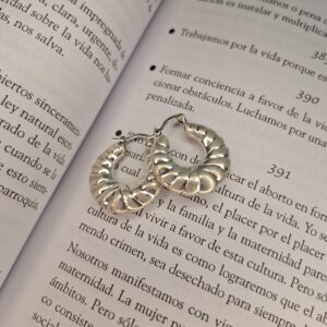 Aros Plata Inflada Medialuna