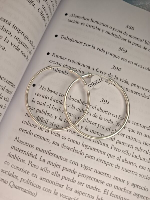 Aros Argolla Plata Inflada N°4,5