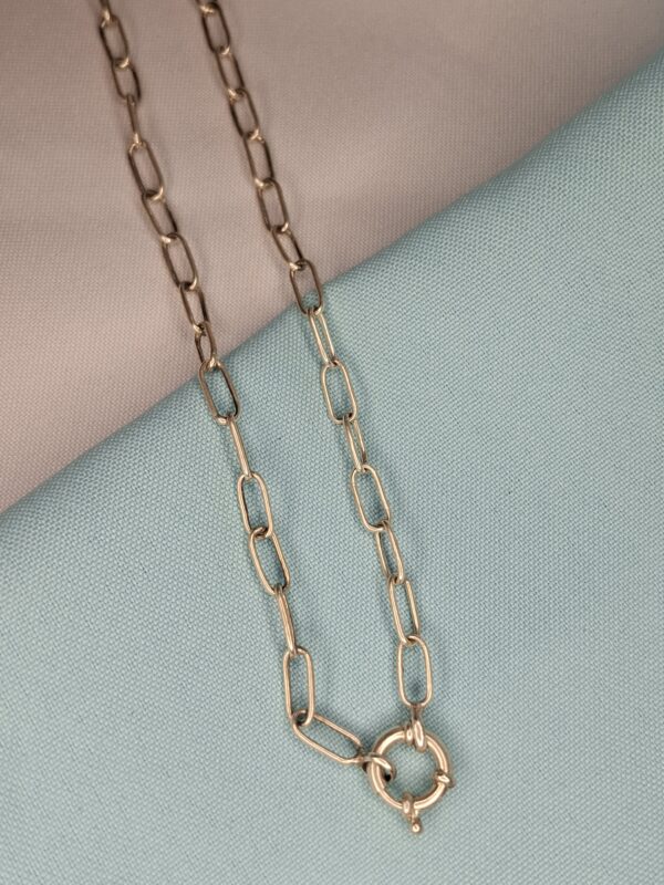 Cadena Eslabones Paper Clip con Cierre Marinero 13428