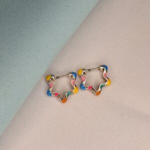 Aros Estrellita Esmaltada Multicolor 12458