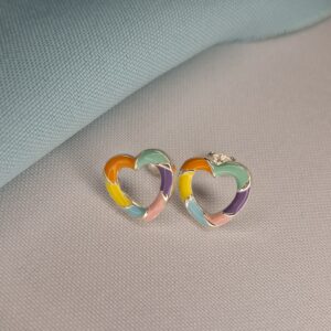 Aros Corazón Pastel Multicolor