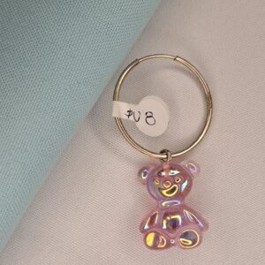 Aro Argolla Solitario Oso Gummi Rosa