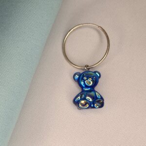 Aro Argolla Solitario Oso Gummi Azul