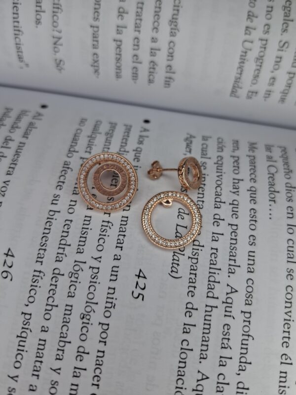 Aros Plata Rosé Pandora Doble Uso