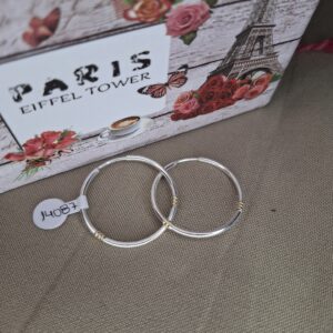 Aros Argolla Plata y Oro 14087