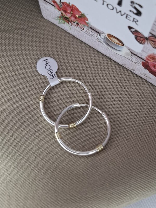 Aros Argolla Plata y Oro 14088