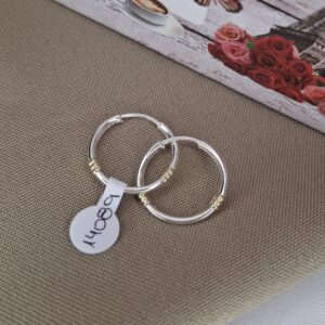 Aros Argolla Plata y Oro 14089