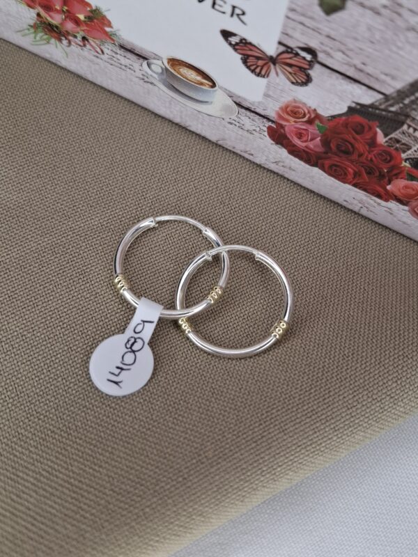 Aros Argolla Plata y Oro 14089