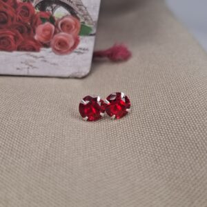 Aros Cubic Engarzado Rojo 13916