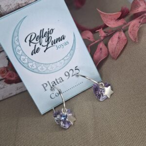 Aros Corazón Swarovsky con Estrellita