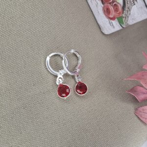Aros Cristal Redondo Rojo 14033