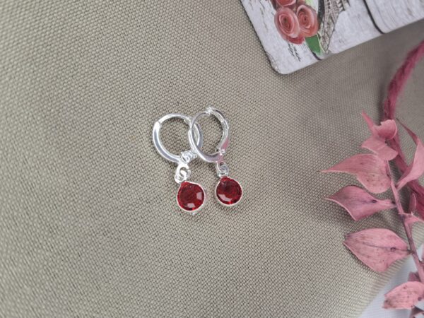Aros Cristal Redondo Rojo 14033