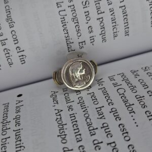 Anillo Plata y Oro Virgen Niña