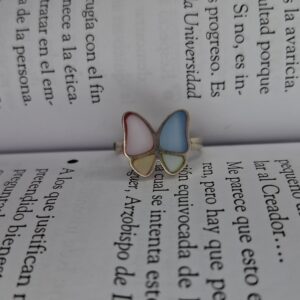 Anillo Nacar Mariposa Multicolor 6459