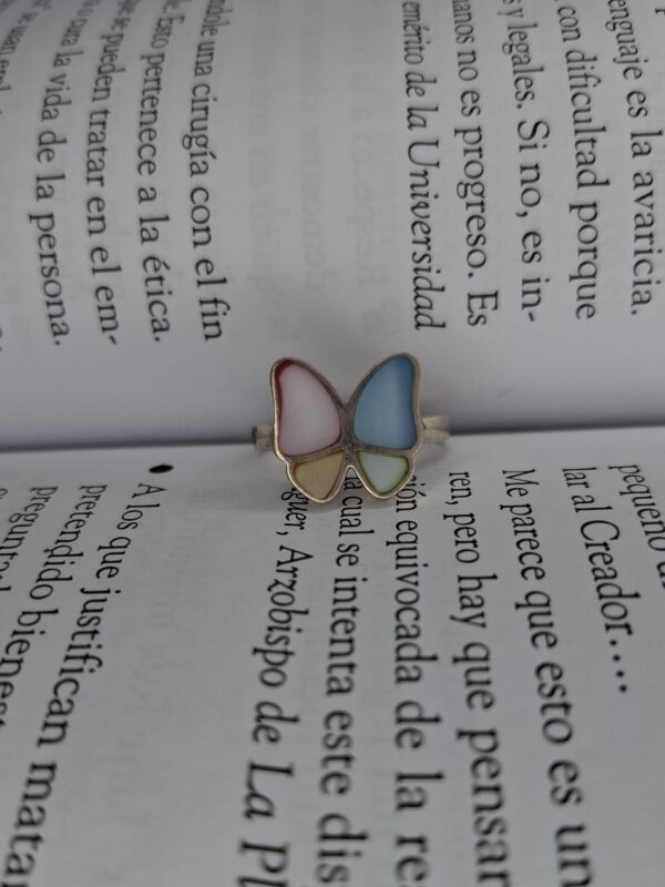Anillo Nacar Mariposa Multicolor 6459