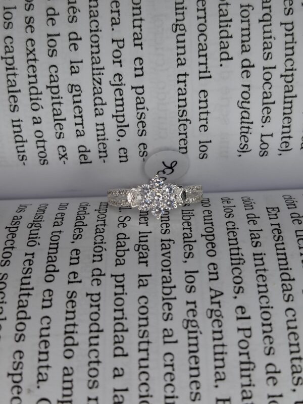 Anillo Flor 6 Puntas Lineas Cubic 14073 - Image 2