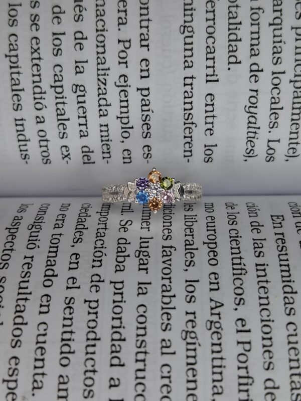 Anillo Flor 6 Puntas Lineas Cubic 14073 - Image 3