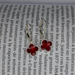 Aro colgante trébol rojo 14031