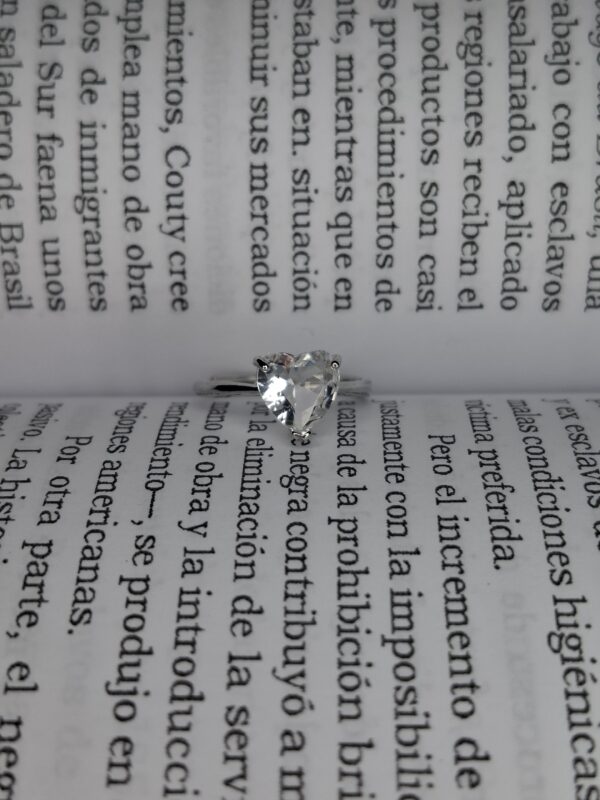 Anillo Plata Rodinada Corazón
