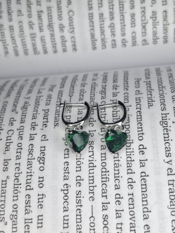 Aros Plata Rodinada Colgante Corazón - Image 2