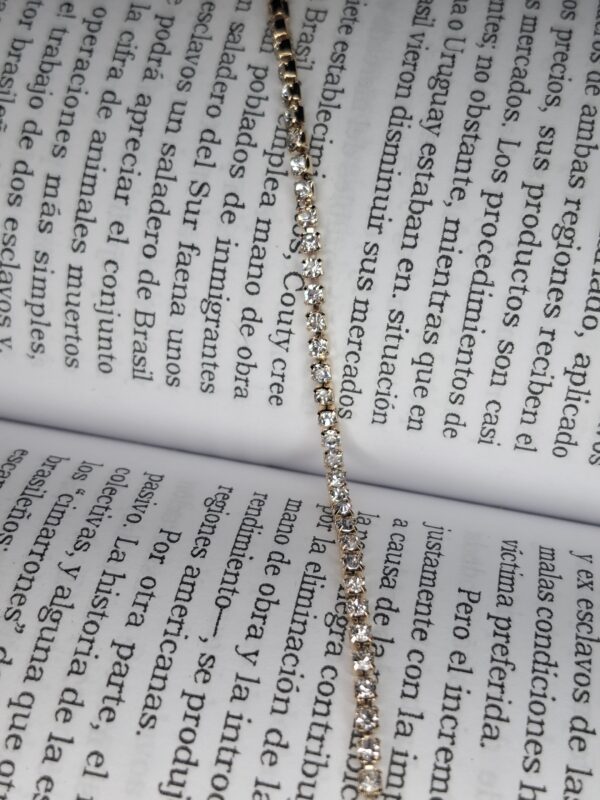 Pulsera Acero Dorado Strass