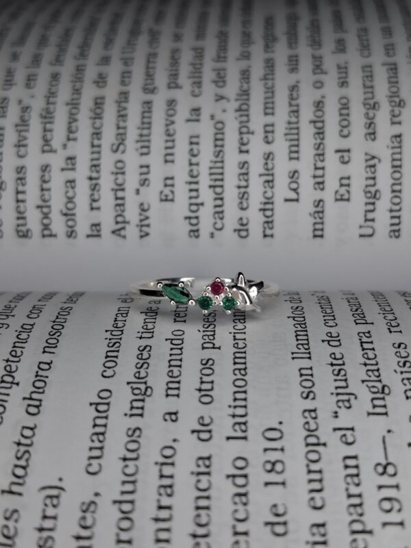 Anillo Pajarito Cubic Verde Esmeralda 14183