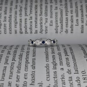 Anillo Margarita Cubic Azul 14184