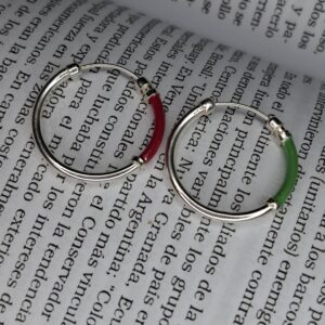Aros Argolla Plata Inflada Esmaltado 14199