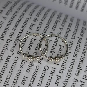 Aros Argolla Bolita de Plata Triple 14155