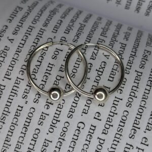 Aros Argolla Bolita de Plata 13330