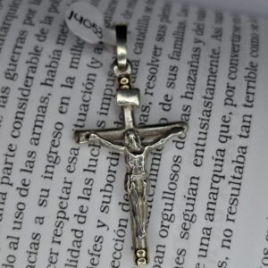 Dije Plata y Oro Cruz Cristo 14053