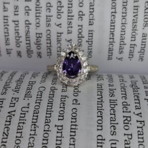 Anillo Piedra Engarzada Cubic Violeta 14072