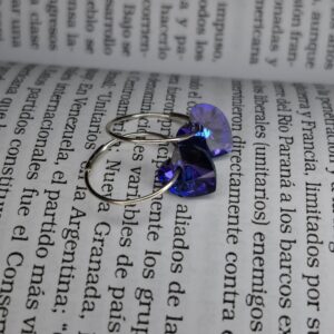 Aros Argolla Swarovsky Corazón Violeta 13911