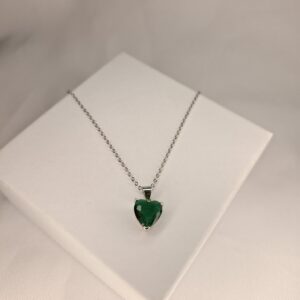 CADENA FORZADA DIJE CORAZON VERDE 14105