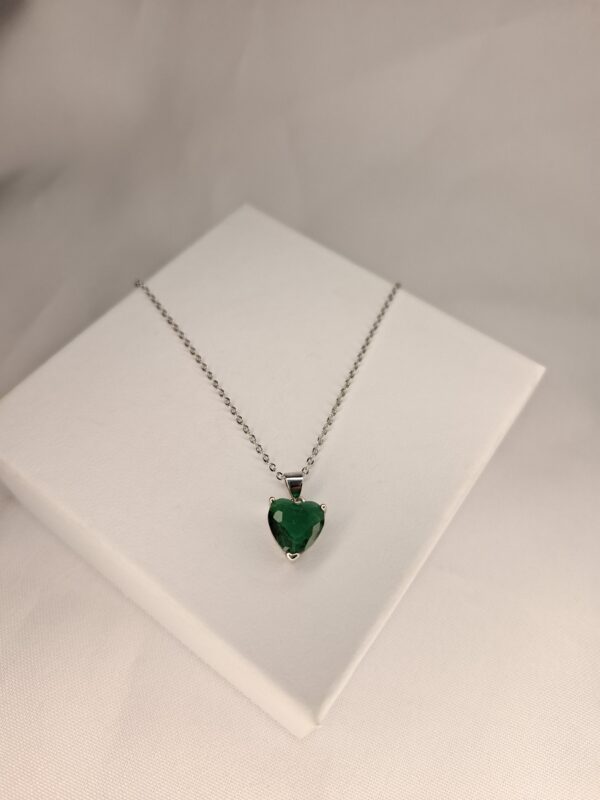 CADENA FORZADA DIJE CORAZON VERDE 14105