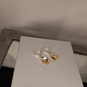 AROS GOTA SWAROVSKY COLGANTE CARAMELO 14249