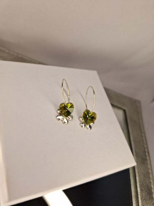 AROS ARGOLLA SWAROVSKY CORAZON VERDE 13911