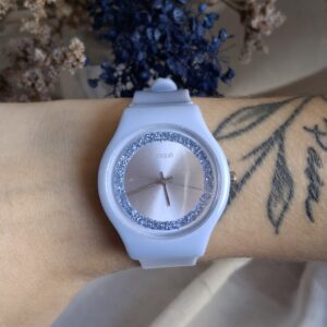 RELOJ CELESTE CON BRILLO 12551