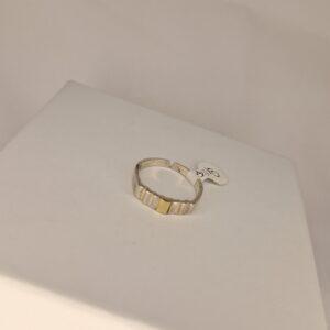 ANILLO REGULABLE PLATA Y ORO 12469