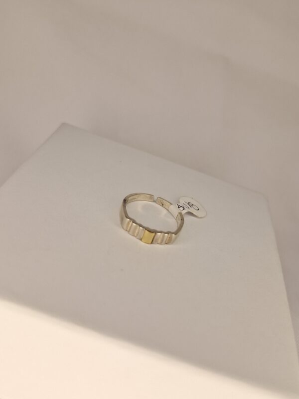 ANILLO REGULABLE PLATA Y ORO 12469